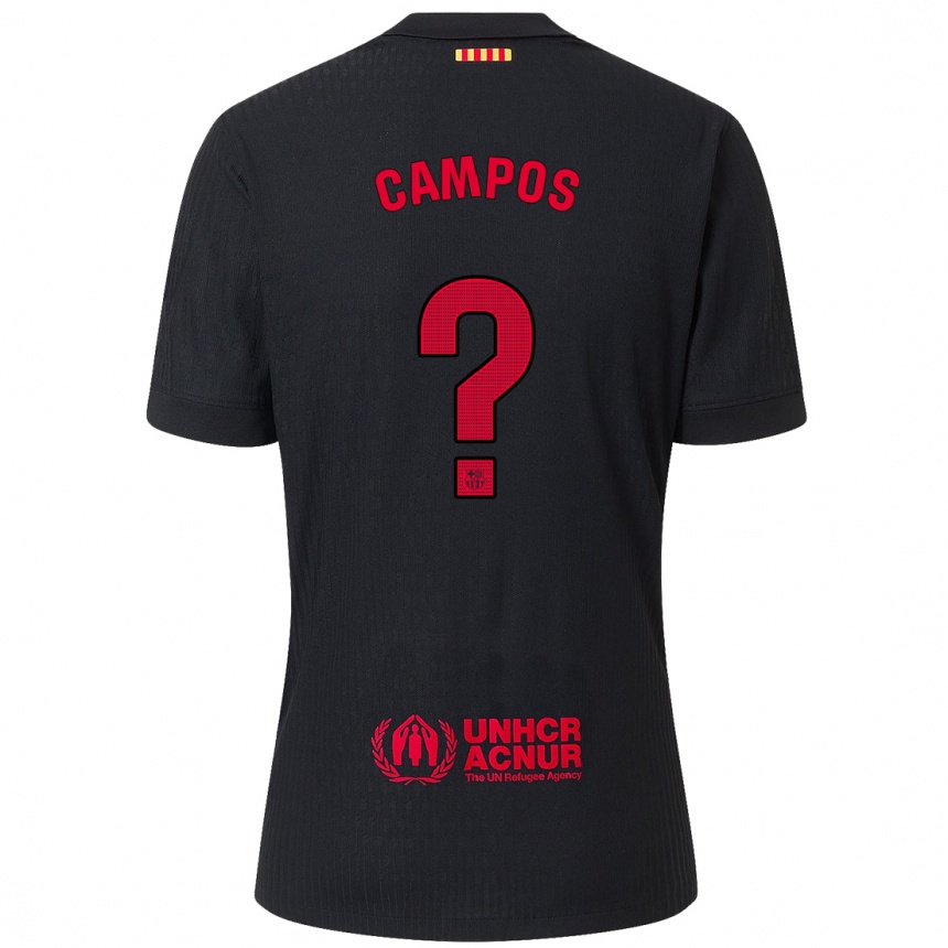 נשים כדורגל Alex Campos #0 שחור אדום הרחק ג'רזי 2024/25
