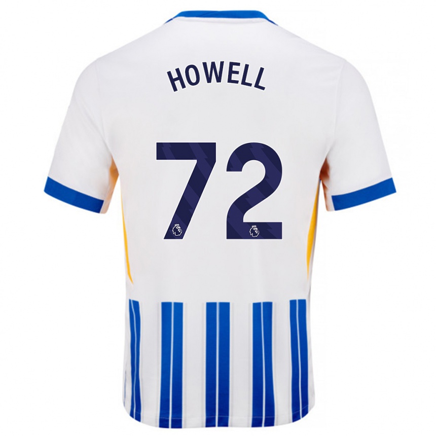 גברים כדורגל Harry Howell #72 פסי סיכה כחולים לבנים ג'רזי ביתית 2024/25