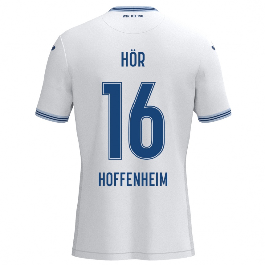 גברים כדורגל Yannis Hör #16 כחול לבן הרחק ג'רזי 2024/25